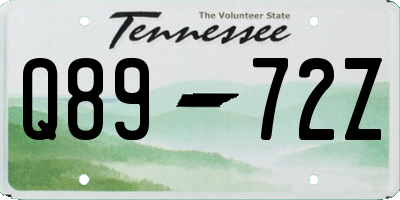 TN license plate Q8972Z