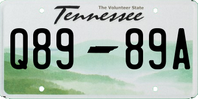 TN license plate Q8989A