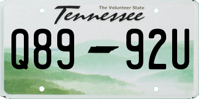TN license plate Q8992U