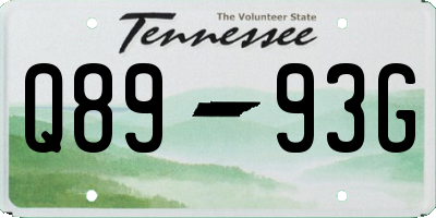 TN license plate Q8993G