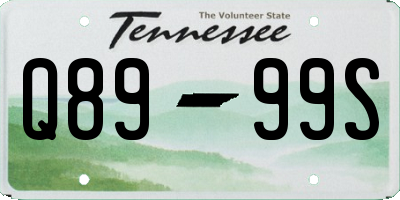 TN license plate Q8999S