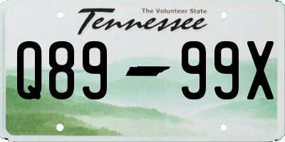 TN license plate Q8999X