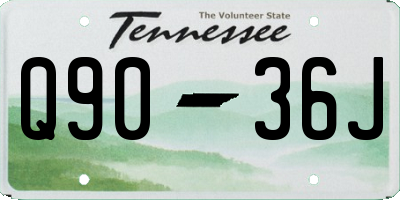 TN license plate Q9036J