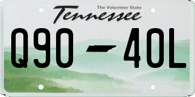 TN license plate Q9040L