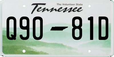 TN license plate Q9081D