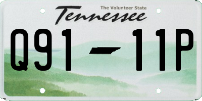 TN license plate Q9111P