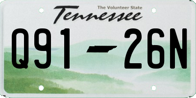 TN license plate Q9126N
