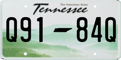 TN license plate Q9184Q