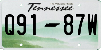TN license plate Q9187W
