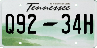 TN license plate Q9234H