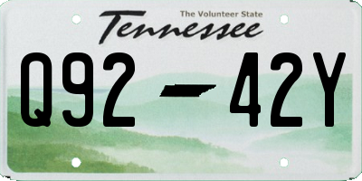 TN license plate Q9242Y