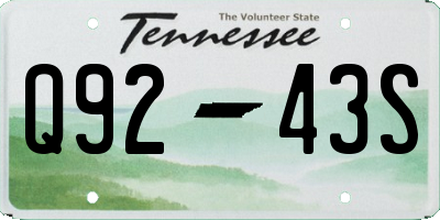 TN license plate Q9243S