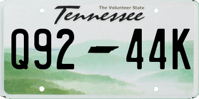TN license plate Q9244K