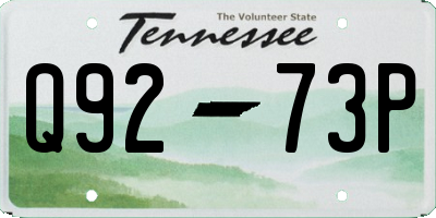 TN license plate Q9273P