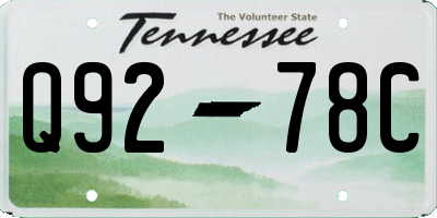 TN license plate Q9278C