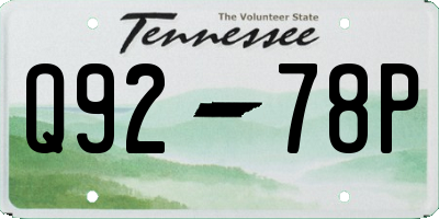TN license plate Q9278P