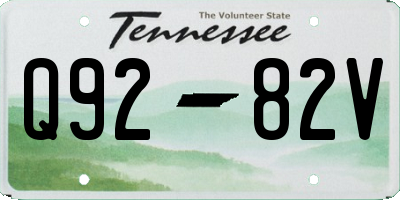 TN license plate Q9282V