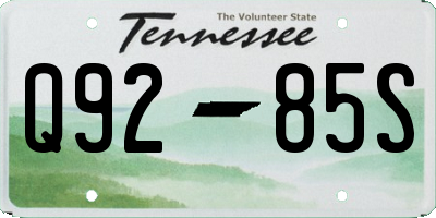 TN license plate Q9285S