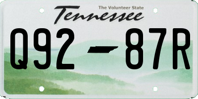 TN license plate Q9287R