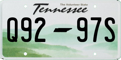 TN license plate Q9297S