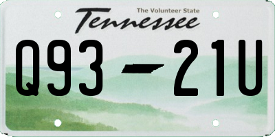 TN license plate Q9321U