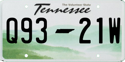 TN license plate Q9321W
