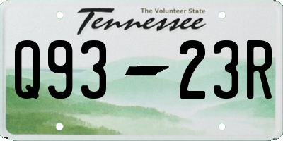 TN license plate Q9323R