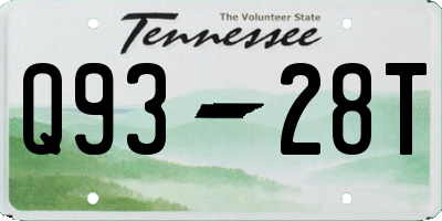TN license plate Q9328T