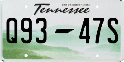 TN license plate Q9347S