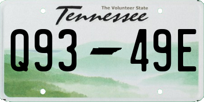 TN license plate Q9349E