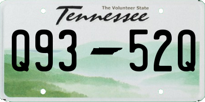 TN license plate Q9352Q