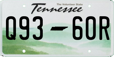 TN license plate Q9360R