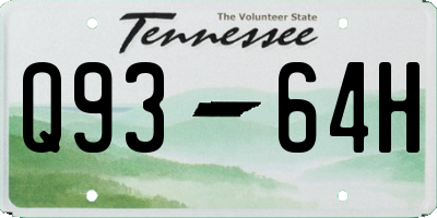 TN license plate Q9364H