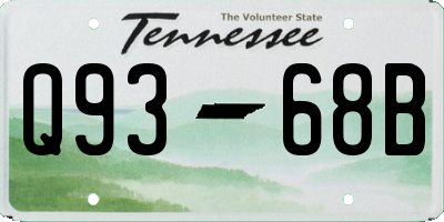 TN license plate Q9368B