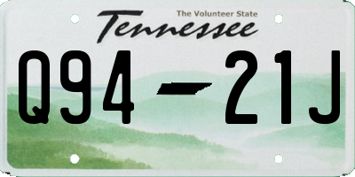 TN license plate Q9421J