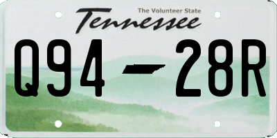 TN license plate Q9428R