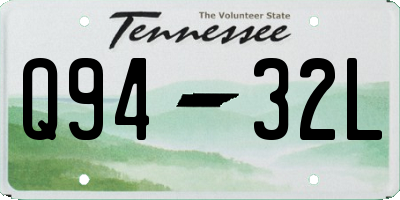 TN license plate Q9432L