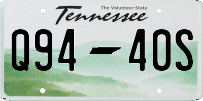 TN license plate Q9440S