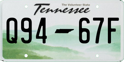 TN license plate Q9467F