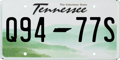 TN license plate Q9477S