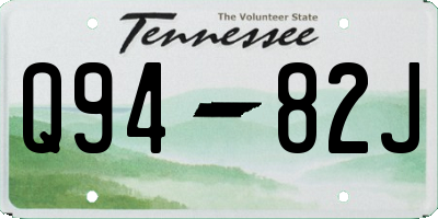 TN license plate Q9482J