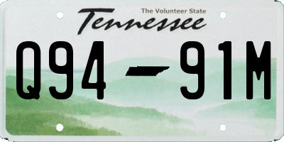 TN license plate Q9491M
