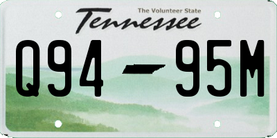 TN license plate Q9495M