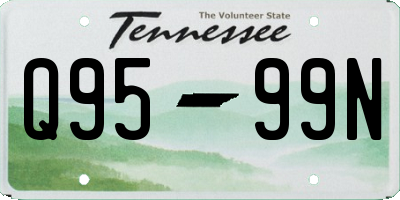 TN license plate Q9599N