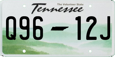 TN license plate Q9612J