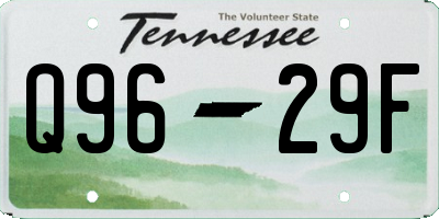 TN license plate Q9629F