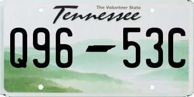 TN license plate Q9653C