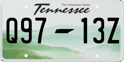 TN license plate Q9713Z