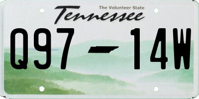 TN license plate Q9714W