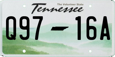 TN license plate Q9716A
